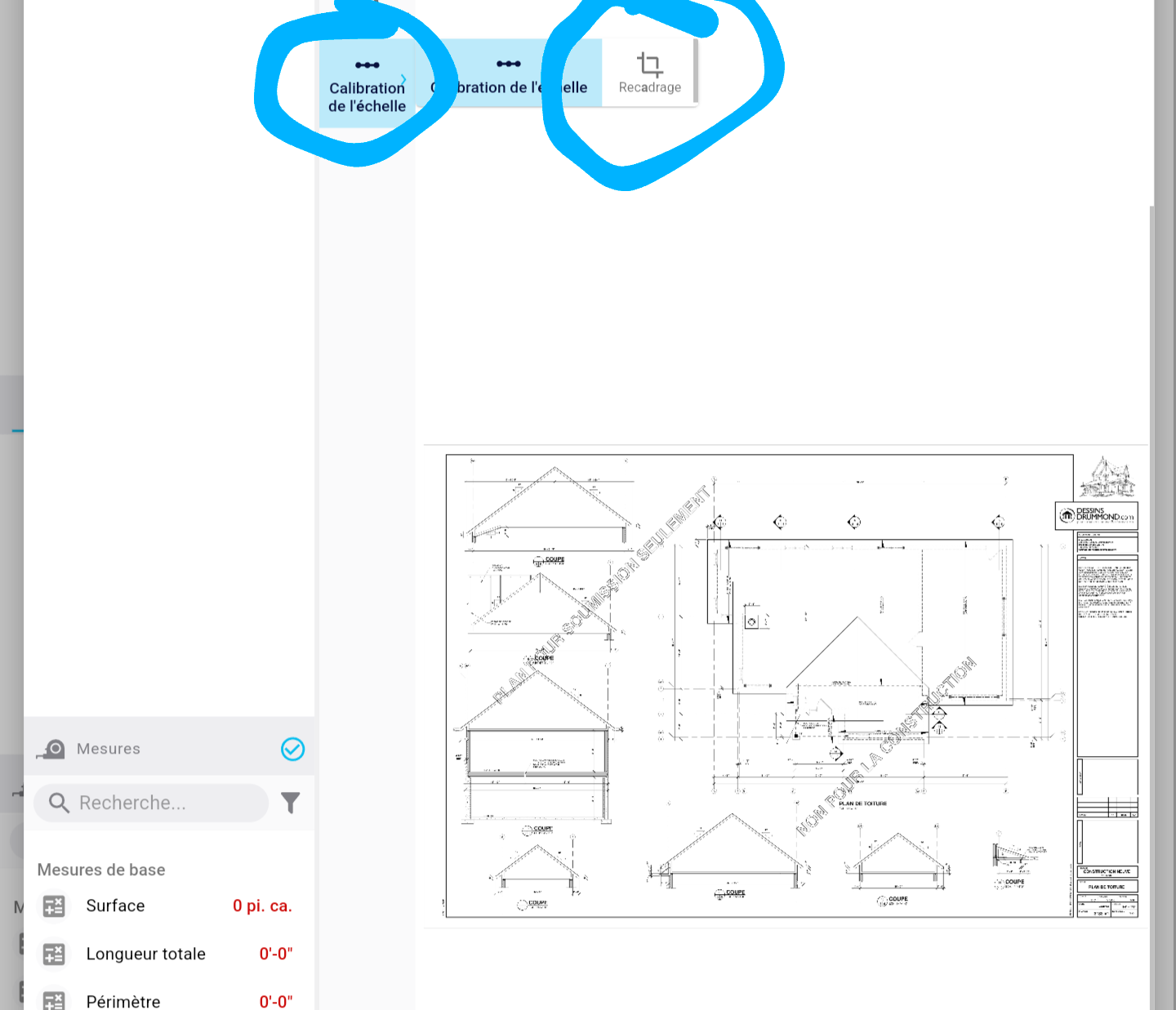 Click Scale Calibration to set the plan scale before drawing