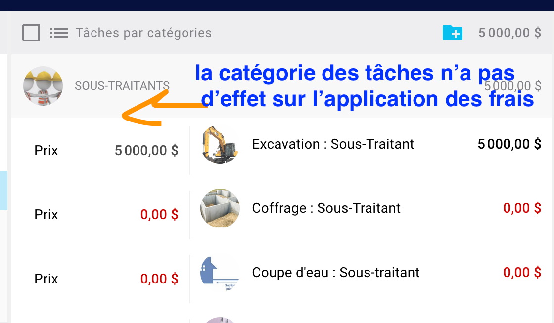 Open Tasks by Category and note that task category currently does not affect fee application